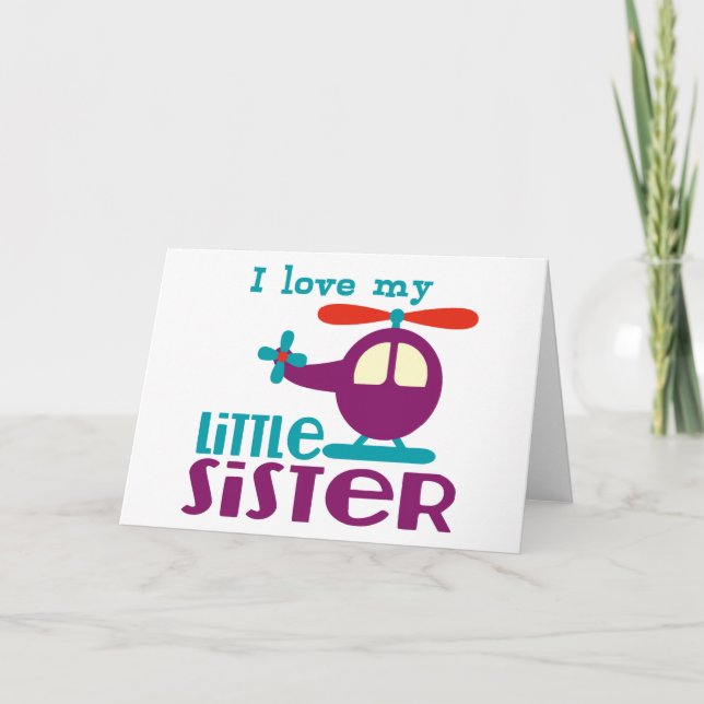 Ich Liebe meine kleine Schwester Karte (Vorderseite)