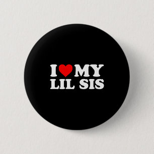Ich liebe meine kleine Schwester rotes Herz Button