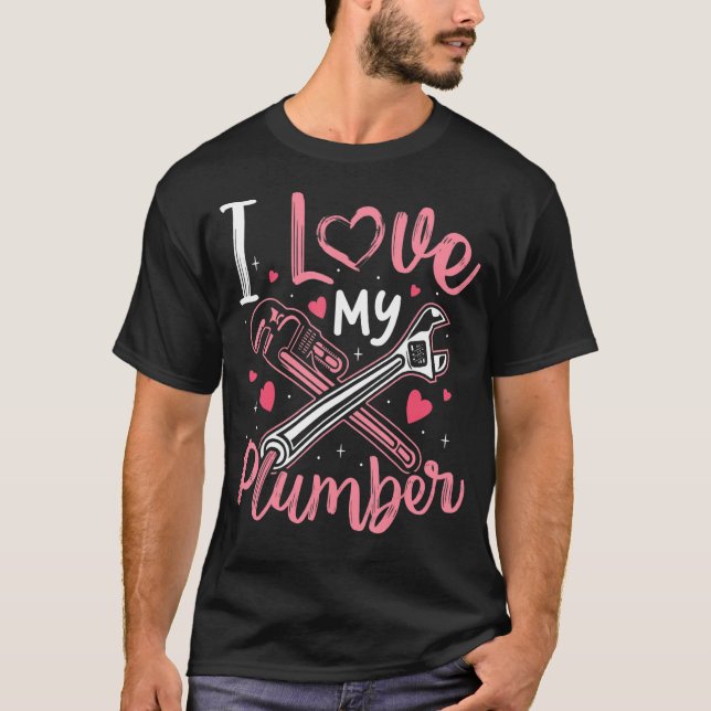 Ich Liebe meine Klempner Ehefrau Frauen Mädchen T-Shirt (Vorderseite)