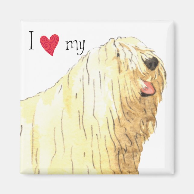 Ich Liebe meine Komondor Magnet (Vorne)