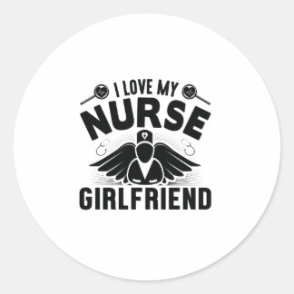 Ich Liebe meine Krankenschwester Freundin Runder Aufkleber