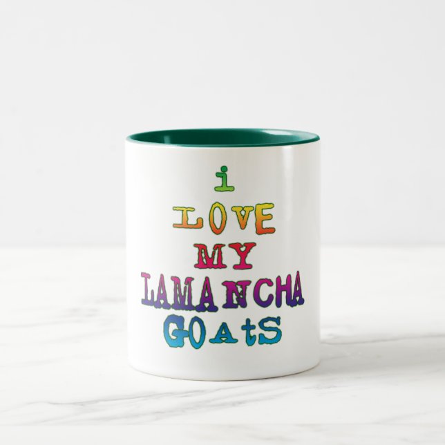 Ich Liebe meine LaMancha-Ziegen Zweifarbige Tasse (Mittel)