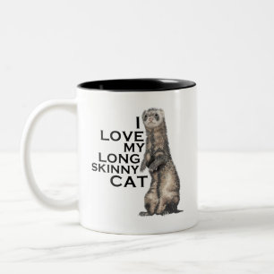 Ich Liebe meine lange Haut mit Sable Ferret Zweifarbige Tasse