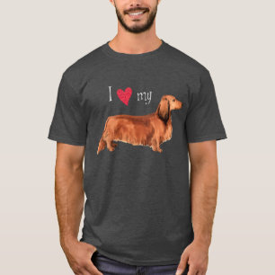 Ich Liebe meine langhaarige Dackel T-Shirt