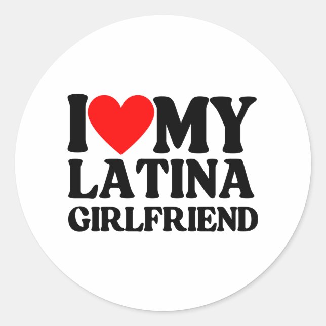 Ich Liebe meine Latina Freundin, ich höre meine La Runder Aufkleber (Vorderseite)