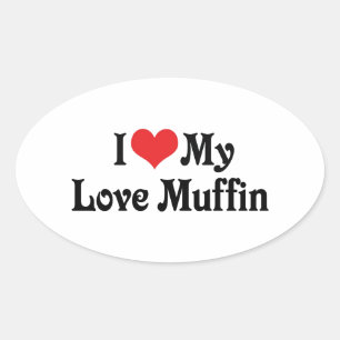 Ich Liebe meine Liebe Muffin Ovaler Aufkleber