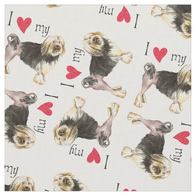 Ich Liebe meine Lowchen Stoff (Nahaufnahme)