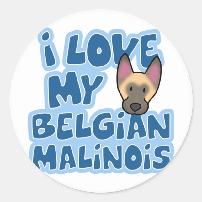 Ich Liebe meine Malinois Stickers (Vorderseite)