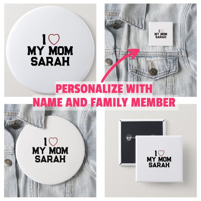 Ich Liebe meine Mama Button (I Love My Mom Button
)
