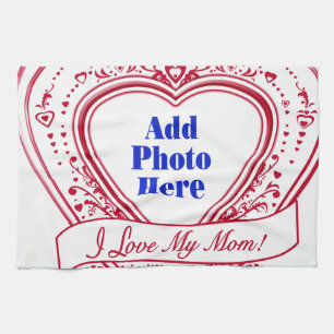 Ich liebe meine Mama! Foto rote Herzen Handtuch
