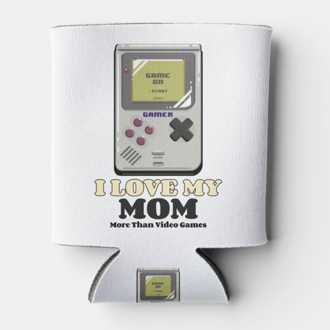 Ich Liebe meine Mama mehr als Videospiele Dosenkühler (Vorderseite)