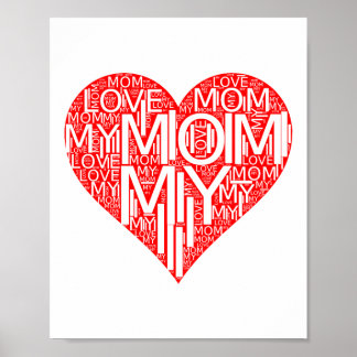 Ich Liebe meine Mama Rotes Herz Mama Tochter, Sohn Poster