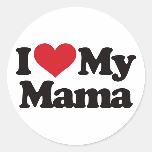 Ich Liebe meine Mama Runder Aufkleber (Vorderseite)