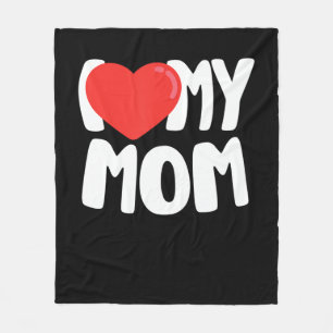 Ich Liebe meine Mama TShirt mit Large Red Heart Fleecedecke