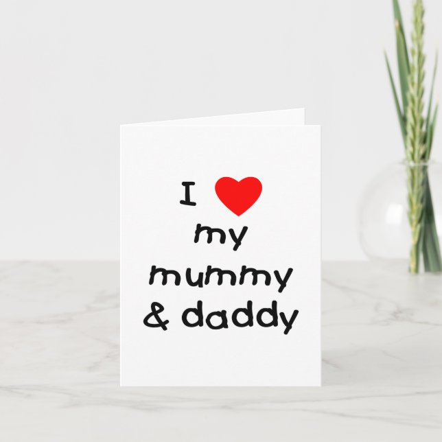 Ich Liebe meine Mama und Papa Karte (Vorderseite)