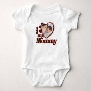 Ich liebe meine Mami Pink Braun Foto  Baby Strampler