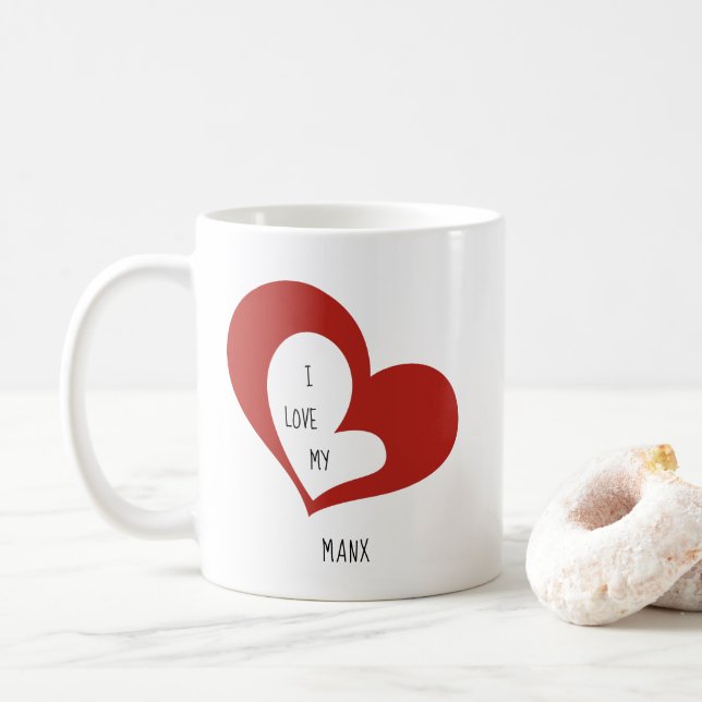 Ich Liebe meine Manx Cat Kaffeetasse (Mit Donut)