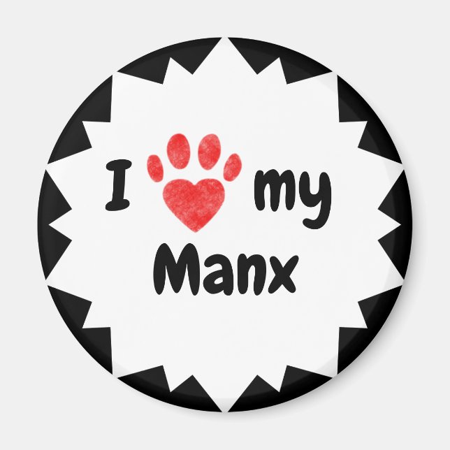 Ich Liebe meine Manx Cat Magnet (Vorne)