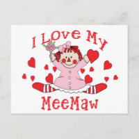 Ich Liebe meine MeeMaw Rag Puppe & Herzen