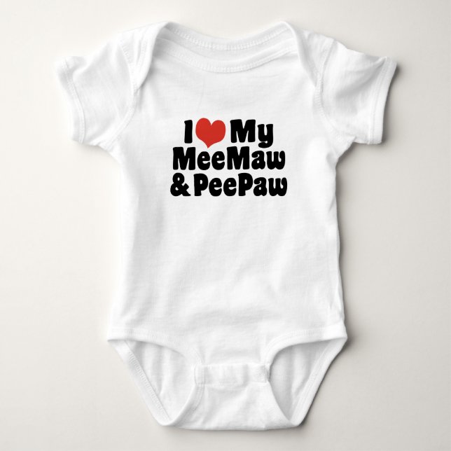 Ich Liebe meine MeeMaw und PeePaw Baby Strampler (Vorderseite)