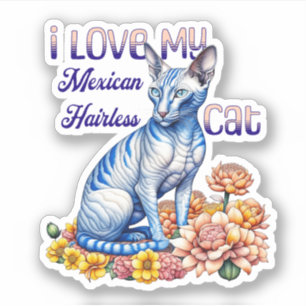 Ich Liebe meine mexikanische Frischkatze Aufkleber