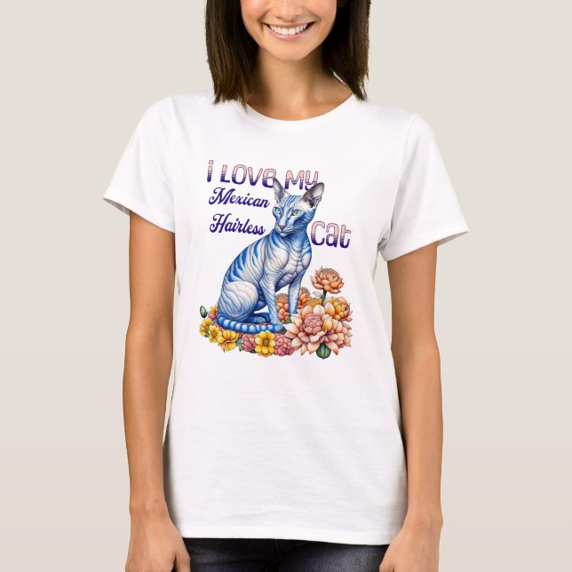 Ich Liebe meine mexikanische Frischkatze T-Shirt (Vorderseite)