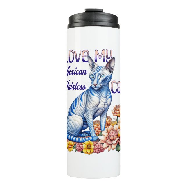 Ich Liebe meine mexikanische Frischkatze Thermosbecher (Vorderseite)