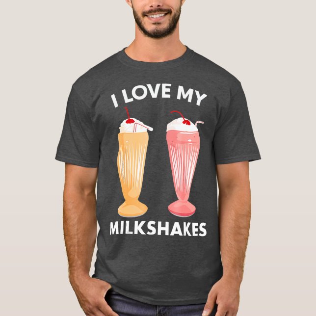 Ich Liebe meine Milchshakes Liebe Milkshake Lover T-Shirt (Vorderseite)