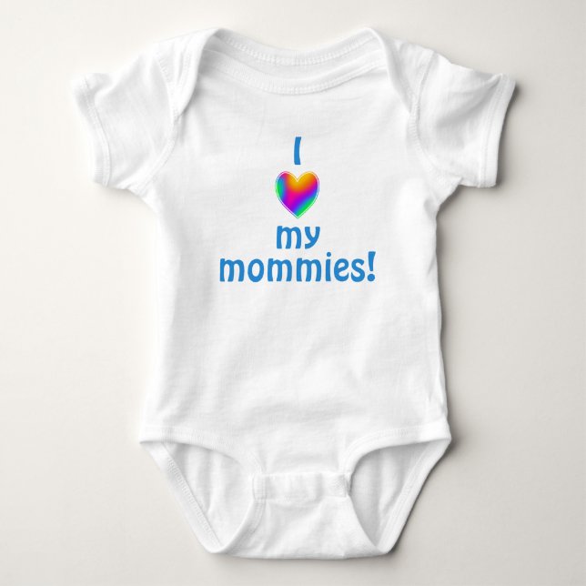 Ich Liebe meine Mommies Rainbow Heart Baby Bodysui Baby Strampler (Vorderseite)