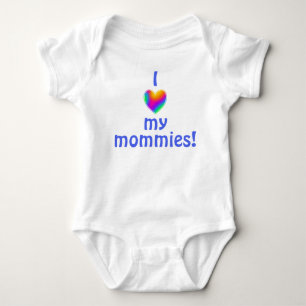 Ich Liebe meine Mommies Rainbow Heart Baby Bodysui Baby Strampler