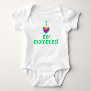Ich Liebe meine Mommies Rainbow Heart Baby Bodysui Baby Strampler