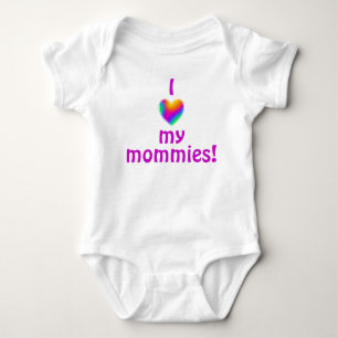 Ich Liebe meine Mommies Rainbow Heart Baby Bodysui Strampler
