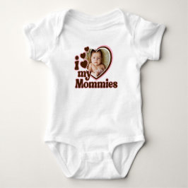 Ich Liebe meine Mommies rosa braunes Foto Baby Strampler