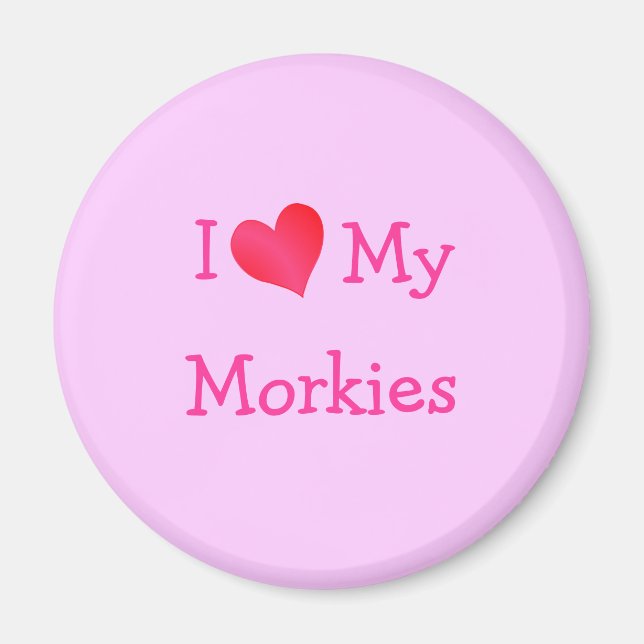 Ich Liebe meine Morkies Magnet (Vorne)