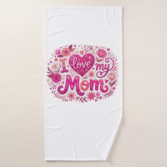 Ich liebe meine Mutter Badehandtuch (Badehandtuch)