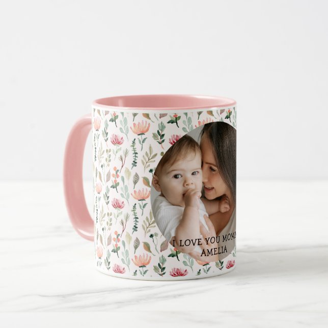 Ich liebe meine Mutter Grünpflanzen Blumen Mutter  Tasse (Vorderseite Links)