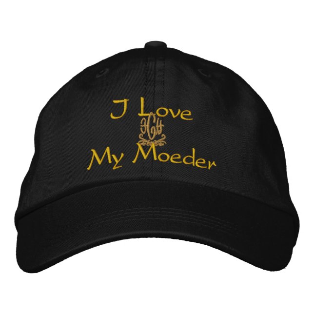 Ich Liebe meine Mutter in Afrikaans Schokolade Bestickte Baseballkappe (Vorderseite)