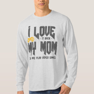 Ich Liebe meine Mutter Langschläfchen grau T-Shirt