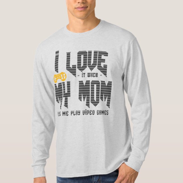 Ich Liebe meine Mutter Langschläfchen grau T-Shirt (Vorderseite)