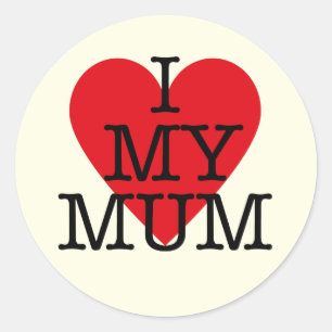 Ich Liebe meine Mutter Rotes Herz Slogan Mütter T Runder Aufkleber