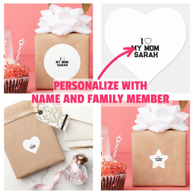 Ich liebe meine Mutter Stern-Aufkleber (I Love My Mom Star Sticker)