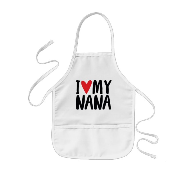 Ich Liebe meine Nana Hand Zeichnung, ich Liebe mei Kinderschürze (Vorne)
