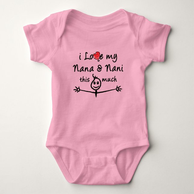 Ich Liebe meine Nana & Nani (Oma & Opa)! Baby Strampler (Vorderseite)