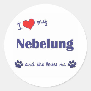 Ich Liebe meine Nebelung (weibliche Katze) Runder Aufkleber