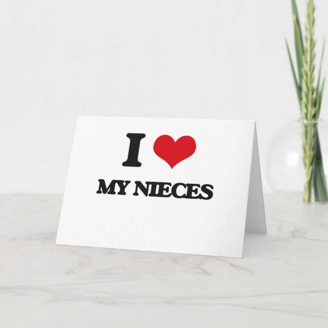 Ich Liebe meine Nichten Karte (Vorderseite)