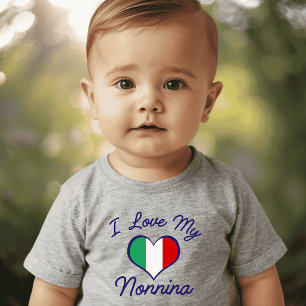 Ich liebe meine Nonnina mit italienischer Flagge H Baby T-shirt