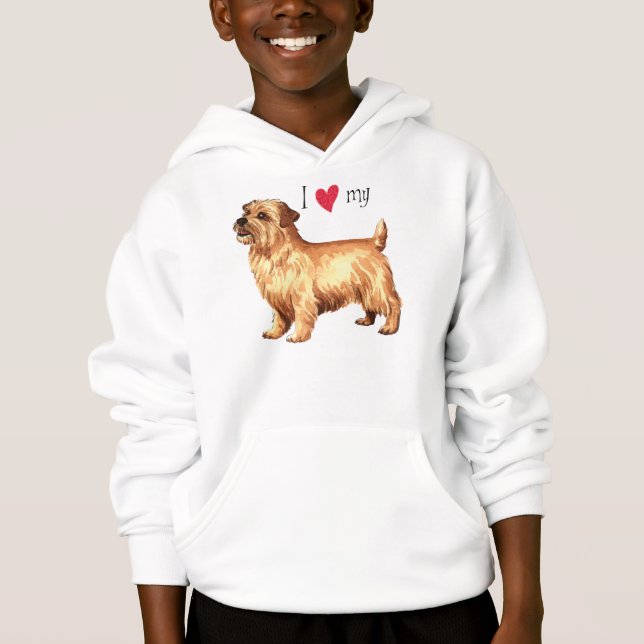 Ich Liebe meine Norfolk Terrier Hoodie (Vorderseite)