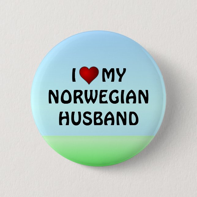 Ich LIEBE MEINE NORWEGISCHE HUSBAND-Fingerknopf Button (Vorderseite)
