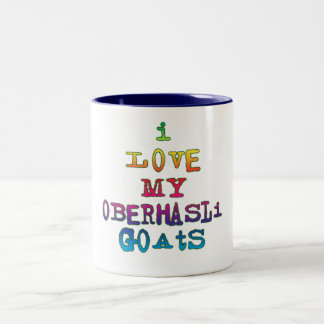 Ich Liebe meine Oberhasli-Ziegen Zweifarbige Tasse