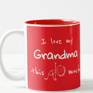 Ich liebe meine Oma-Typografie namens Grafik Rot Zweifarbige Tasse